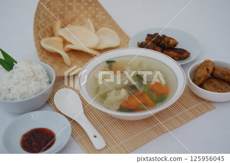 a traditional Indonesian home-cooked meal a traditional Indonesian home-cooked meal 125956045