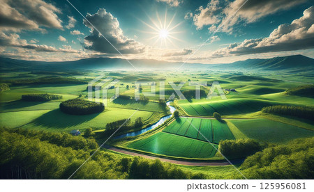 Hokkaido's vast grain belt: Grain fields 125956081