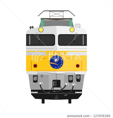 帶有仙后座頭標的 EF81 電力機車前部的插圖 [EF81 99] 125956360
