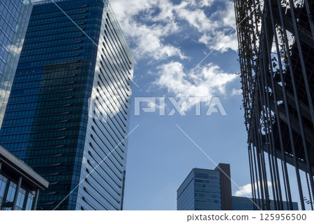 Scenery of Osaka Station with its rows of buildings 125956500