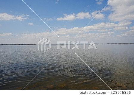 Panorama of reservoir in Goczalkowice town at Silesian district in Poland Panorama of reservoir in Goczalkowice town at Silesian district in Poland 125956536