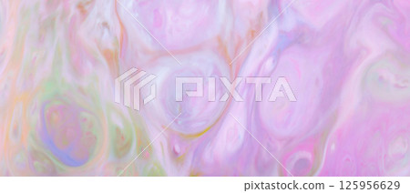 Abstract Pastel Swirls in Pink and Purple Tones with Fluid Marble Effect, Fluid Art Background 125956629
