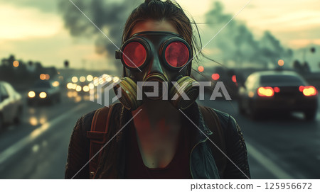 A stark public health poster warns against PM2.5 pollution. The concept of environmental awareness, health protection, and community education on air quality and respiratory safety. Generative AI. A stark public health poster warns against PM2.5 pollution. The concept of environmental awareness, health protection, and community education on air quality and respiratory safety. Generative AI. 125956672