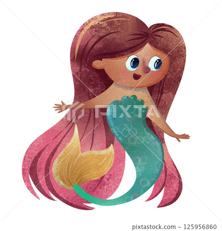 mermaid, girl, cartoon 125956860
