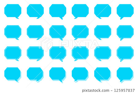 簡單的角八邊形語音泡泡集 125957837