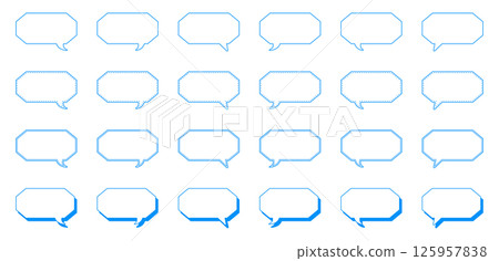 簡單細長的八角形語音泡泡集 簡單細長的八角形語音泡泡集 125957838