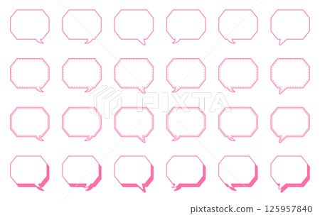 簡單的角八邊形語音泡泡集 125957840