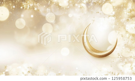 Elegant minimalist Eid al-Fitr banner featuring crescent moon and soft gradient background Elegant minimalist Eid al-Fitr banner featuring crescent moon and soft gradient background 125958753