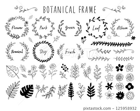 Flower and plant decoration and frame material Flower and plant decoration and frame material 125958932