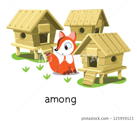 Preposition of place. Fox AMONG the henhouses 125959121