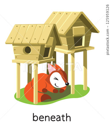 Preposition of place. Fox BENEATH the henhouse Preposition of place. Fox BENEATH the henhouse 125959126