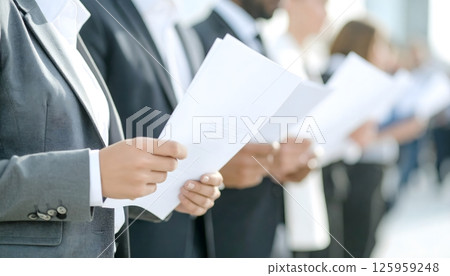City Job Fair Crowded with Various Job Seekers 125959248