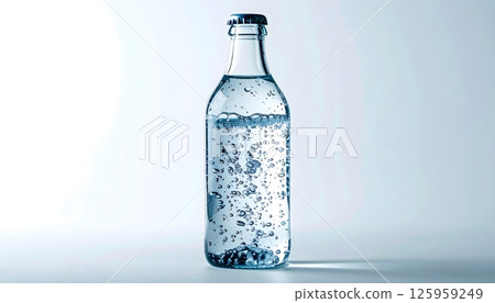 Clear Water Glass Bottle White Background 125959249