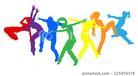 Dancers Silhouette Street Dance Poses Silhouettes Dancers Silhouette Street Dance Poses Silhouettes 125959378