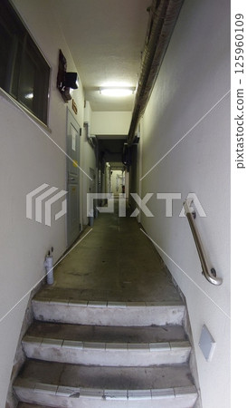 Corridor of old housing complex Corridor of old housing complex 125960109