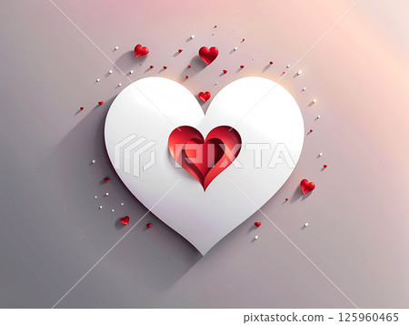 A Beautiful and Stylish Heart Design Featuring EyeCatching Red Accents for Romantic Themes 125960465