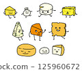Cheese character illustration set 125960672