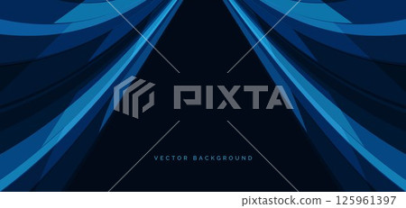 Abstract geometric curved lines technology on dark blue backgroung. Communication concept innovation digital. 125961397
