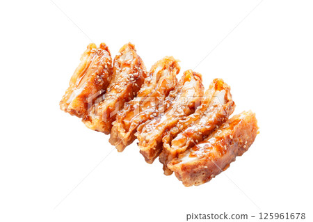 Spicy fried chicken thighs [white background, cutout] 125961678