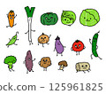 Vegetable character illustration set 125961825