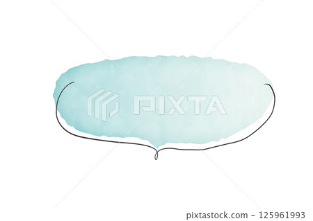 A simple watercolor style speech bubble in light blue A simple watercolor style speech bubble in light blue 125961993