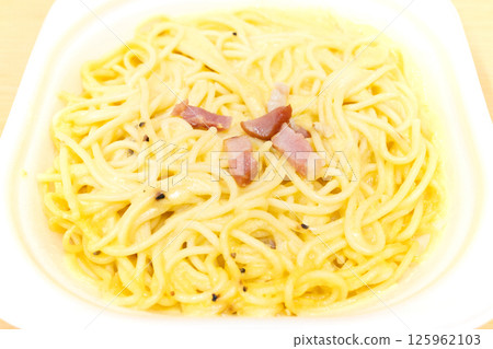 Delicious convenience store food carbonara 125962103