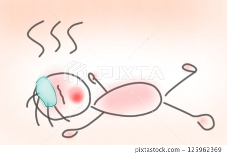 A person who is hot, exhausted and sluggish 125962369