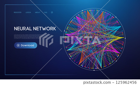 Neural network lines digital technology background. Big data and data science Neural network lines digital technology background. Big data and data science 125962456