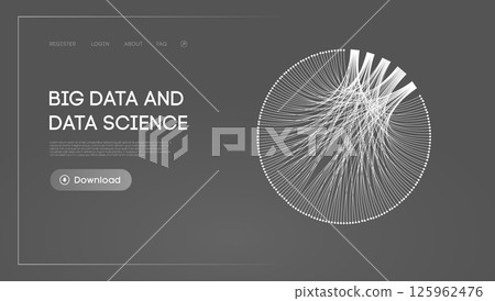 Big data and data science. Futuristic technology data visualisation. Big data and data science. Futuristic technology data visualisation. 125962476