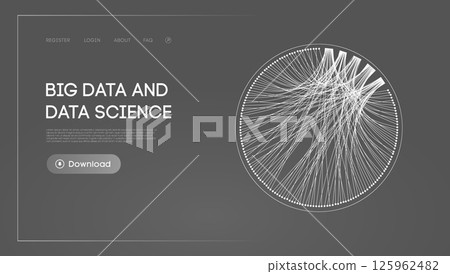 Big data and data science. Futuristic technology data visualisation. Big data and data science. Futuristic technology data visualisation. 125962482