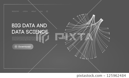 Big data and data science. Futuristic technology data visualisation. Big data and data science. Futuristic technology data visualisation. 125962484