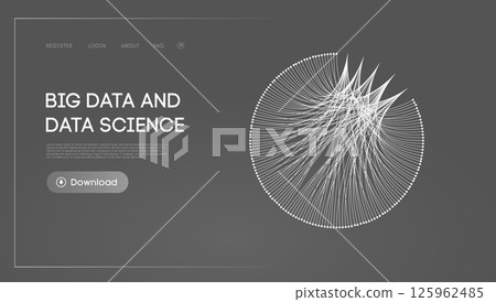 Big data and data science. Futuristic technology data visualisation. 125962485