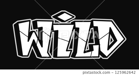 The word Wild is presented in a stylized, eye catching graffiti style on black. The word Wild is presented in a stylized, eye catching graffiti style on black. 125962642