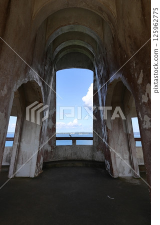 Inside the observation deck with a view of the ocean Inside the observation deck with a view of the ocean 125962775