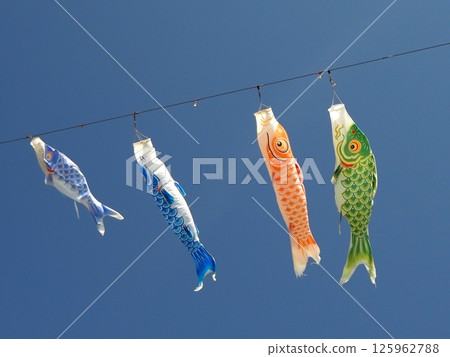 游泳在天空的鯉魚飄帶 游泳在天空的鯉魚飄帶 125962788