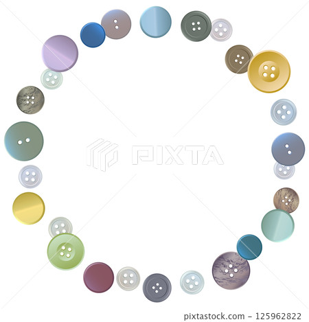 Round frame of colorful buttons Round frame of colorful buttons 125962822