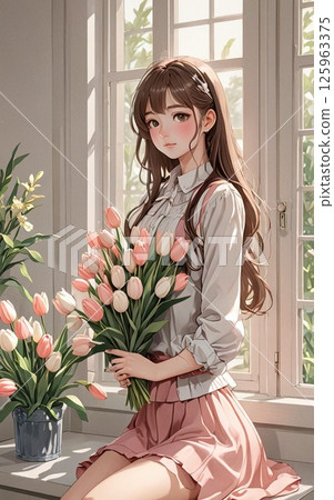 製作花束的女人 製作花束的女人 125963375