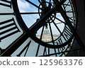 View of the Louvre, visible through the huge clock of the Museum de Orsay 125963376