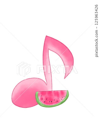 Musical note with watermelon Musical note with watermelon 125963426