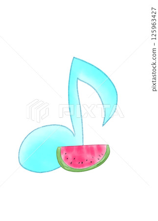 Musical note with watermelon 125963427