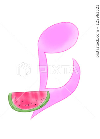 Musical note with watermelon 125963523