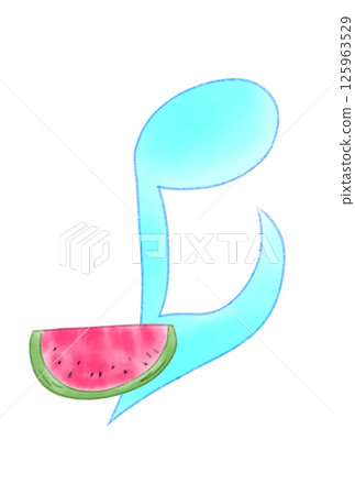 Musical note with watermelon 125963529
