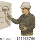 Exterior wall painting work - Undercoat 125963760