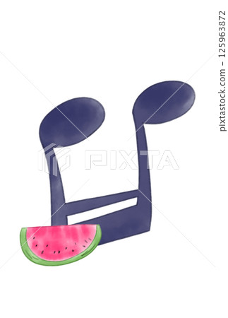 Musical note with watermelon 125963872