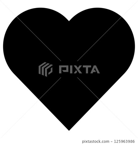 Cute, simple and stylish heart illustration, black 125963986