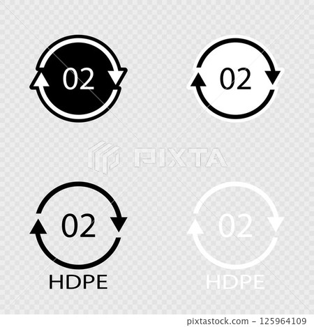 Recycling Code 02 HDPE Set. Recycling Code 02 HDPE Set. 125964109