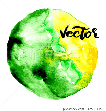 Hand Drawn Watercolor Drops Round Vector Illustration 125964450