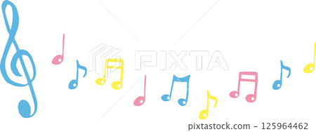 Musical notes melody icon set 125964462