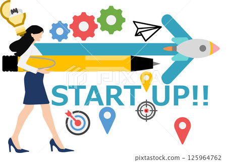 Illustration of starting a new business Illustration of starting a new business 125964762