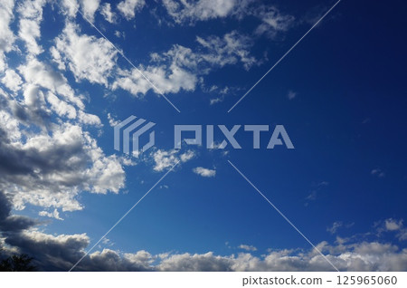 藍天白雲形成鮮明對比的美麗風景 藍天白雲形成鮮明對比的美麗風景 125965060